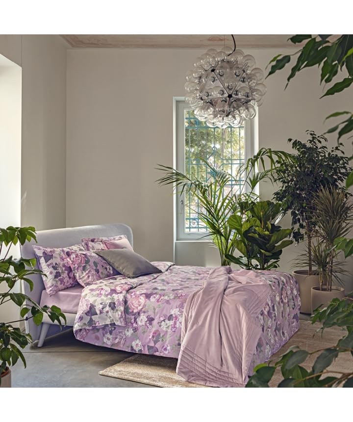 fazzini-ninfa-parure-copripiumino-2-piazze-rosa-lilla image 2