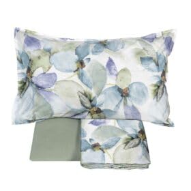 fazzini-trasparenze-completo-lenzuola-matrimoniale-in-raso-di-cotone-blu-4-pezzi image 1