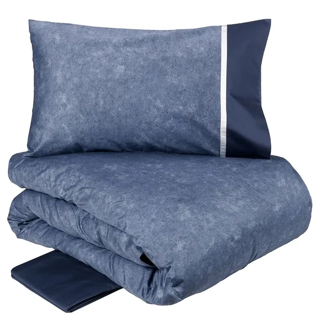 fazzini-galuchat-copripiumino-matrimoniale-percalle-cotone-blu-reversibile image 1