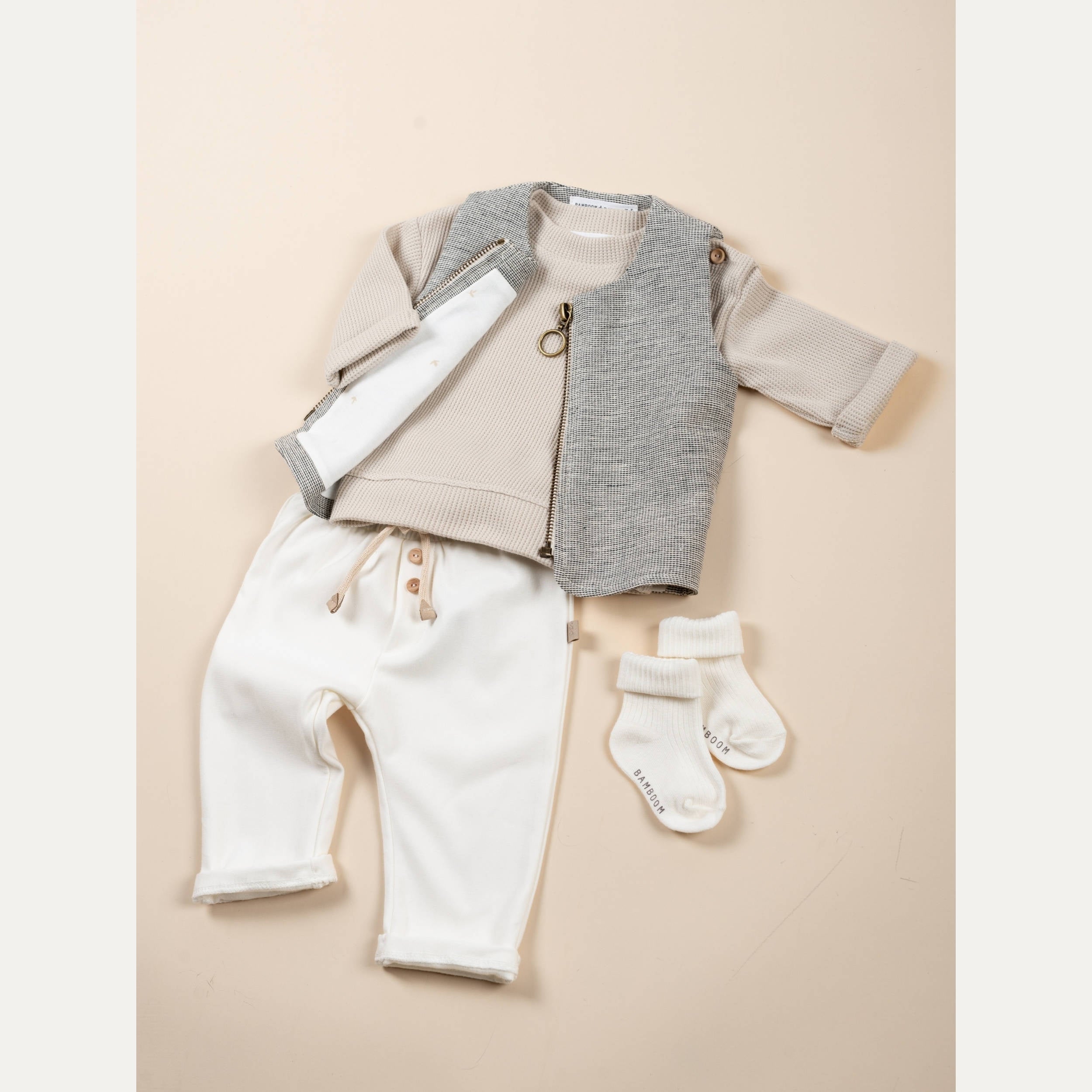 bamboom-maglia-bimbo-almond-cream-273-in-jersey-waffle image 3
