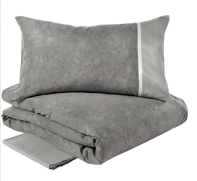 fazzini-galuchat-completo-copripiumino-singolo-raso-cotone-grigio image 1