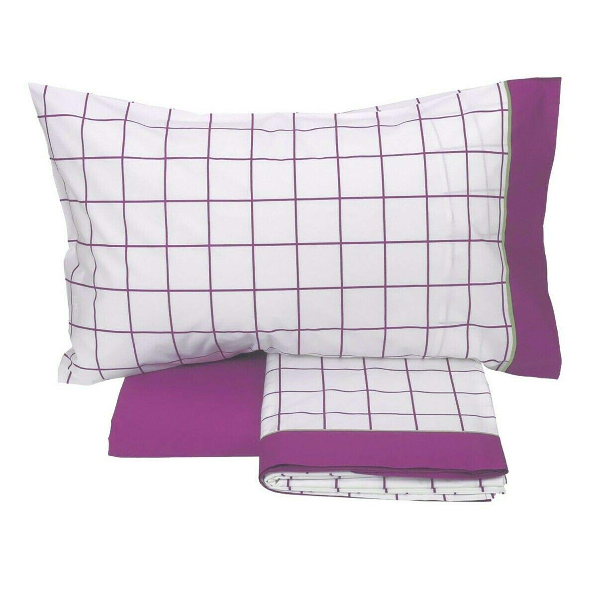 fazzini-chequered-completo-copripiumino-singolo-percalle-ciclamino-6 image 1