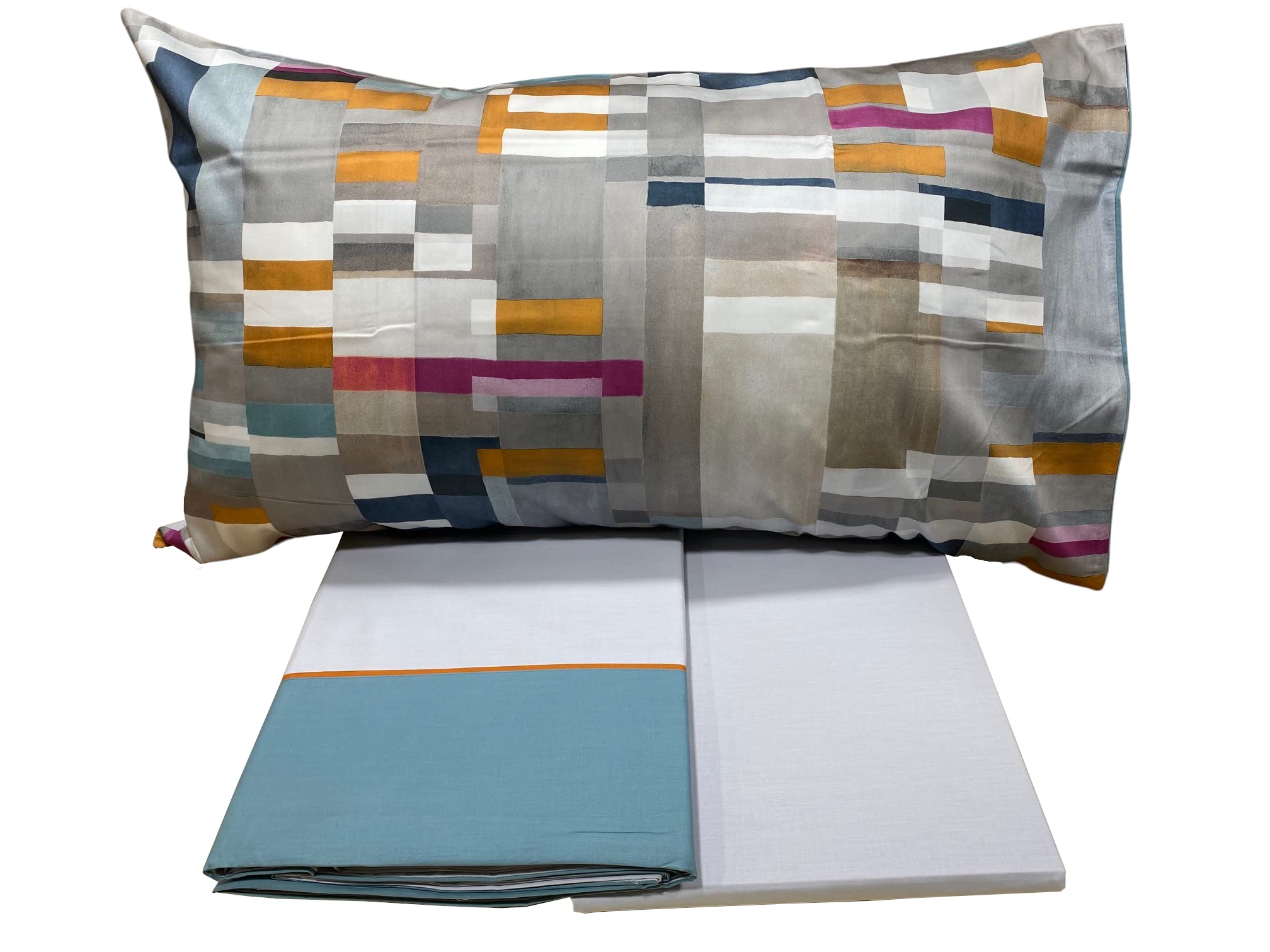 fazzini-rothko-completo-lenzuola-2-piazze-multicolor-con-raso-300tc image 1