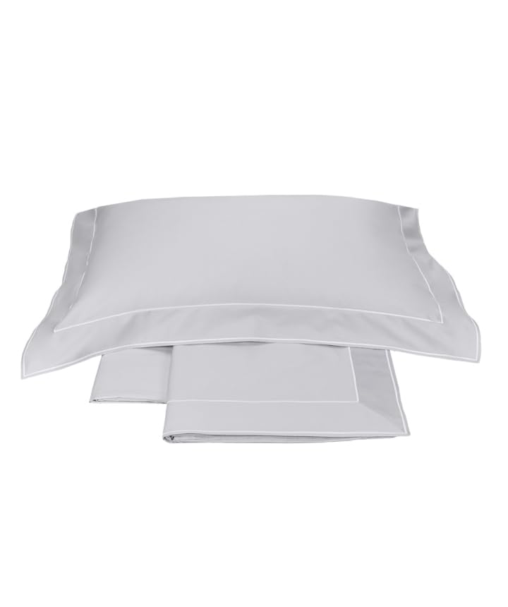 fazzini-atelier-isola-completo-lenzuola-2-piazze-grigio-perla-bianco image 1