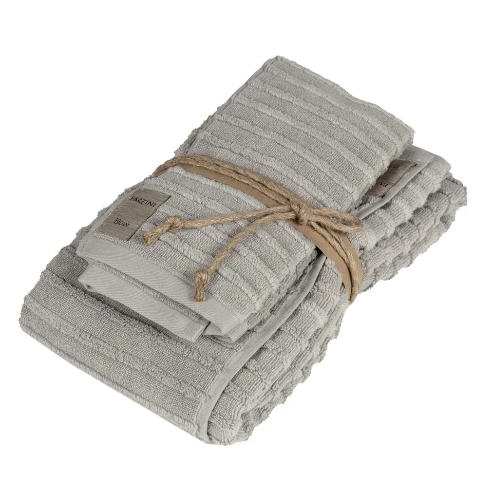 fazzini-rilievi-coppia-spugna-1-1-ospite-40x60-asciugamano-60x110-grigio image 1
