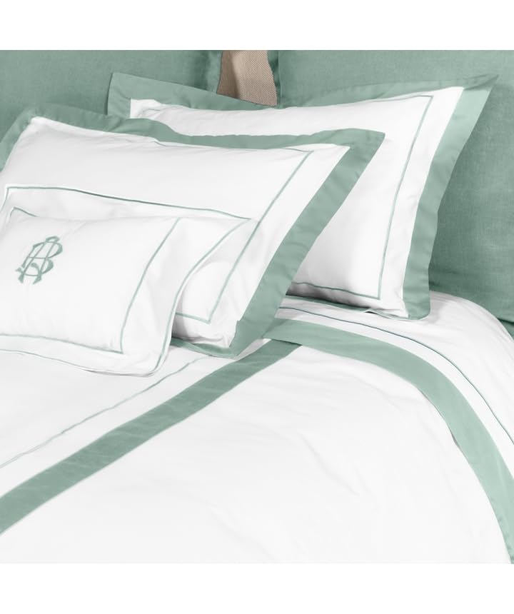 fazzini-atelier-darsena-completo-lenzuola-2-piazze-bianco-celadon-raso-300tc image 2