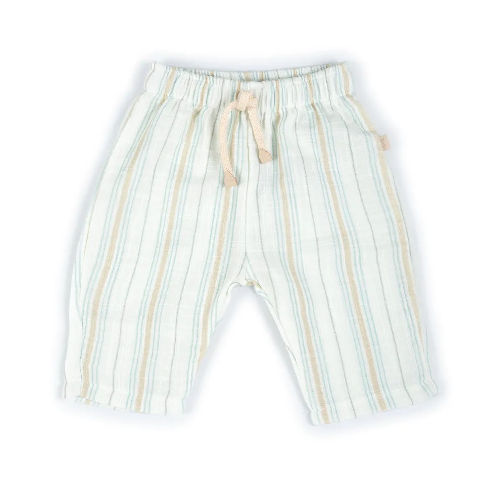 bamboom-pants-lino-look-stripe-white-blu-272-pantalone-bimbo image 1