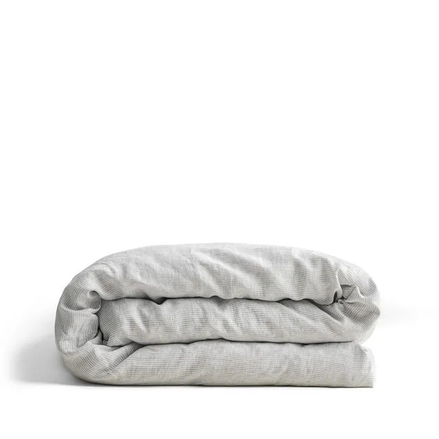 dalfilo-copripiumino-in-puro-lino-super-soft-righe-grigio-bianco image 1